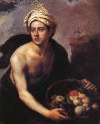 Bartolome Esteban Murillo The Shaonian Lang handheld Fruit Basket oil painting picture wholesale